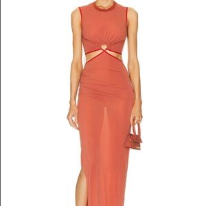 NWT NENSI DOJAKA Keyhole Maxi Dress- Autumn Glaze (XS)